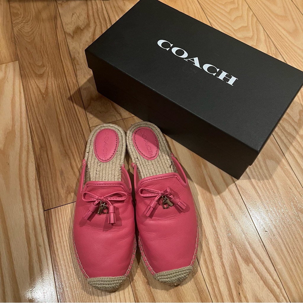 Used Coach Pink Mules Size 38